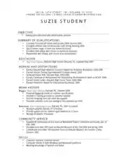 Free Download PDF Books, Simple Resume Example For Students Template