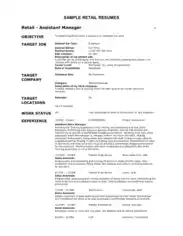 Retail Sales Resume Example Template
