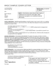 Basic Cover Letter Page Template