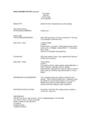 Free Download PDF Books, Basic Resume Outline Template