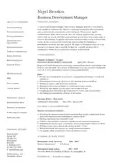 Free Download PDF Books, Business Development Manager Resume Template