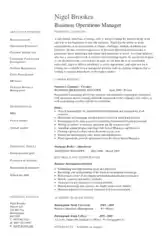 Professional Resume for Business Operation Manager Template
