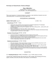 Free Download PDF Books, Manager Restaurant Resume Template