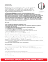 Free Download PDF Books, Project Manager Job Description for Resume Template