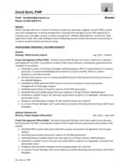 Project Program Manager Experienced Resume Template