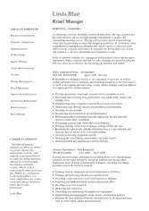 Free Download PDF Books, Retail Manager Resume Sample Template