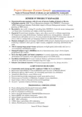 Free Download PDF Books, Senior IT Project Manager Resume Template