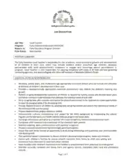 Preschool Lead Teacher Job Description Resume PDF Template