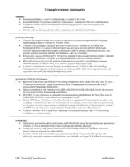 Free Download PDF Books, Resume Career Summaries Example Template