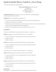 Free Download PDF Books, Sample Combination Resume Template for a Career Change Template