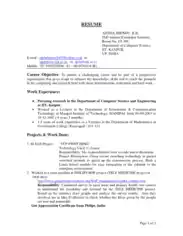 Software Engineer Resume Career Objective Template