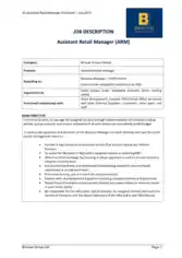Retail Management Job Description for Resume Template