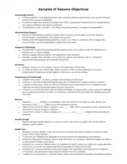 Free Download PDF Books, Samples of Job Resume Objectives Template