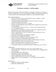 Free Download PDF Books, Warehouse Worker Job Description for Resume Template