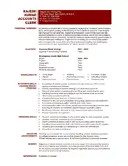 Free Download PDF Books, Entry Level Account Cleark Resume Standard Template