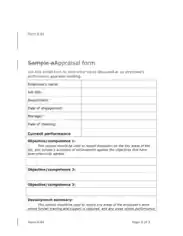 Employee Appraisal Form Example Template