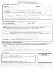 Free Download PDF Books, General Health Appraisal Form Template
