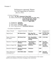 Teachers Performance Appraisal Format Template