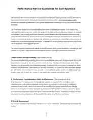 Self Assessment Performance Appraisal Examples Template