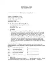 Bid Proposal For Contractor Template