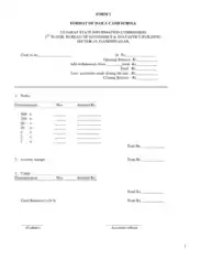 Free Download PDF Books, Daily Cash Scroll Form Template