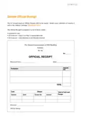 Free Download PDF Books, Sample Official Cash Receipt Template