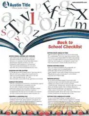 Free Download PDF Books, Back To School Checklist Template