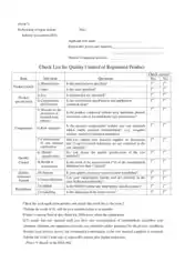 Free Download PDF Books, Checklist for Quality Control of Registered Products Template