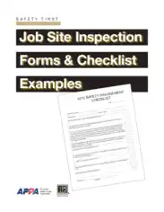 Free Download PDF Books, Job Site Inspection Checklist Sample Template