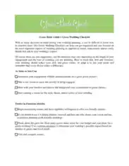 Green Garden Wedding Checklist Template