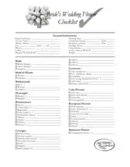 Wedding Flower Checklist Pdf Template
