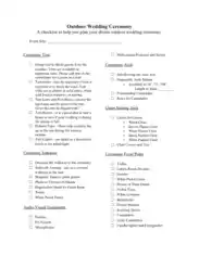 Free Download PDF Books, Outdoor Wedding Ceremony Checklist Template
