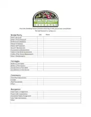 Free Download PDF Books, Wedding Flower Checklist Template