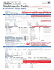 Certified Pre Owned Vehicle Inspection Checklist Template