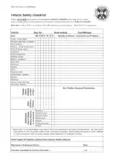 Daily Vehicle Safety Checklist Template