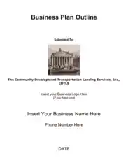 Free Download PDF Books, Business Plan Outline Word Template