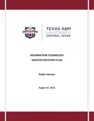 Free Download PDF Books, IT Disaster Recovery Plan Template