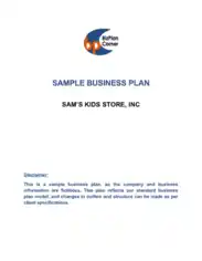 Kids Wear Business Plan Sample Template