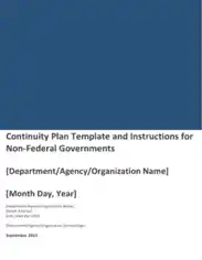 Free Download PDF Books, Non Federal Business Continuity Plan Template