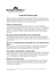 Nonprofit Business Plan Outline Template