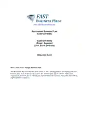 Free Download PDF Books, Restaurant Business Plans Example Template