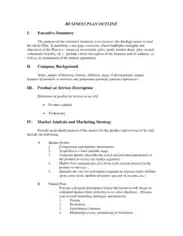 Free Download PDF Books, Business Plan Outline Free Template