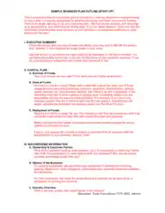 Business Plan Outline Sample Word Free Template