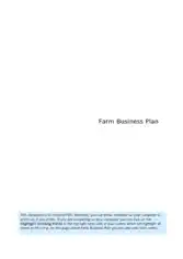 Farm Business Plan Free Template