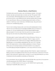 Small Business Plan Sample Template