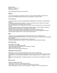 Free Download PDF Books, Assistant Marketing Manager Resume Template
