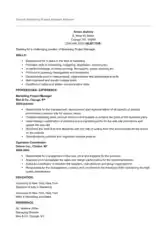 Free Download PDF Books, Marketing Project Manager Resume Template