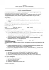 Product Marketing Manager Resume Template
