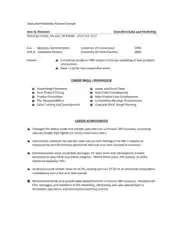 Free Download PDF Books, Sales and Marketing Resume Template