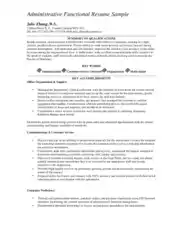 Free Download PDF Books, Administrative Functional Resume Sample Template